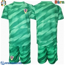 Fotballdrakt Barn Kroatia Keeper Bortedraktsett EM 2024 Kortermet (+ Korte bukser)